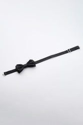 Black Satin Bow Tie Set with Cufflinks